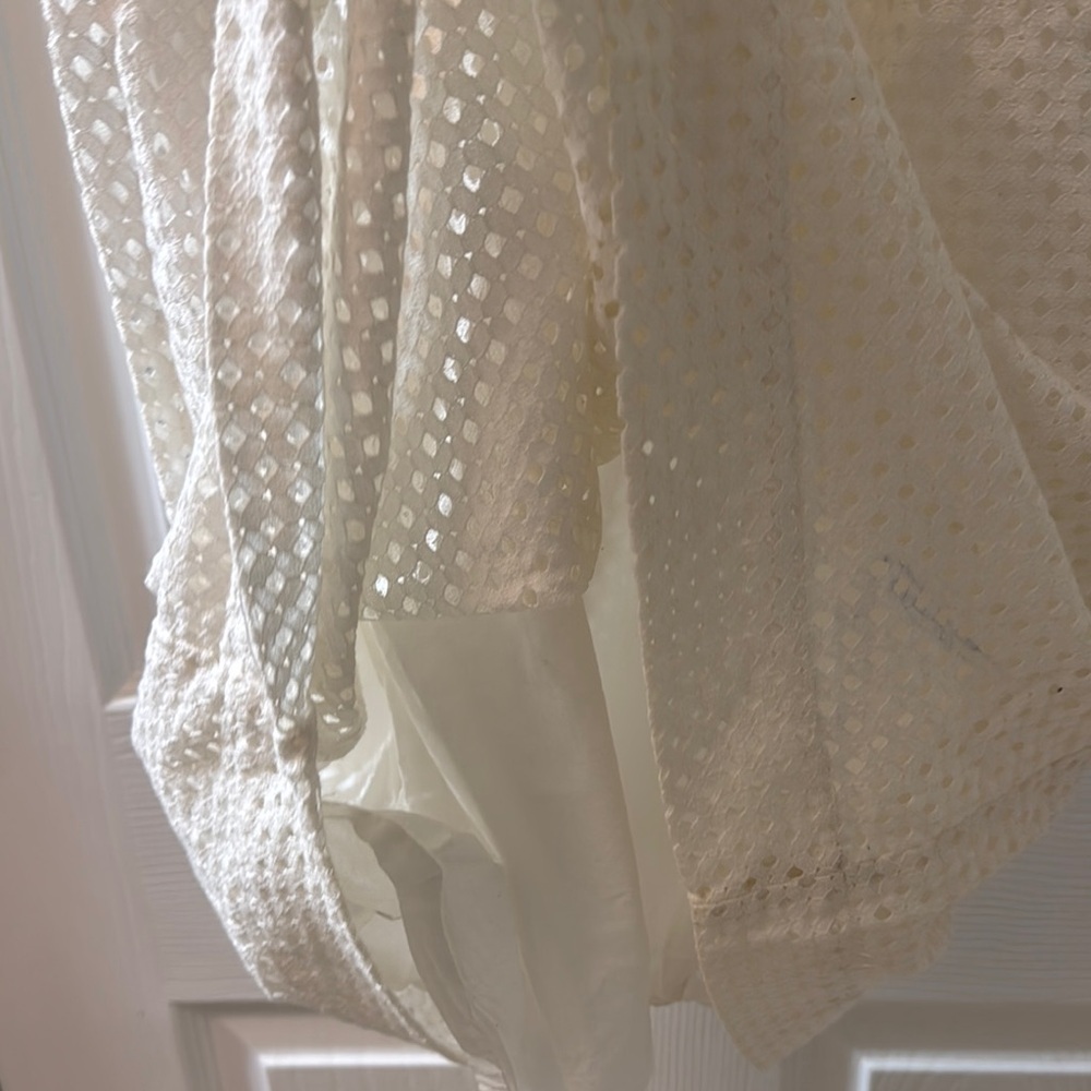 Ann Taylor Loft White Layered Eyelet Sundress Size 6 - Picture 4 of 6